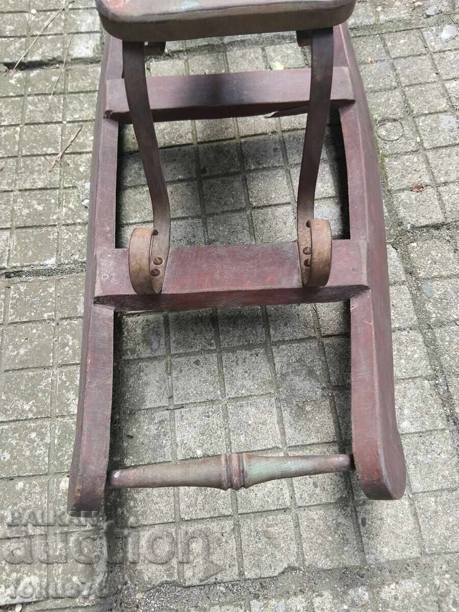 Antique wooden rocking horse toy - vintage - 5