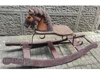 Antique wooden rocking horse toy - vintage