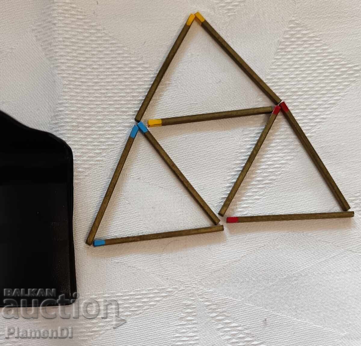 Licitație Puzzle de buzunar vintage din alamă, 9 piese din alamă