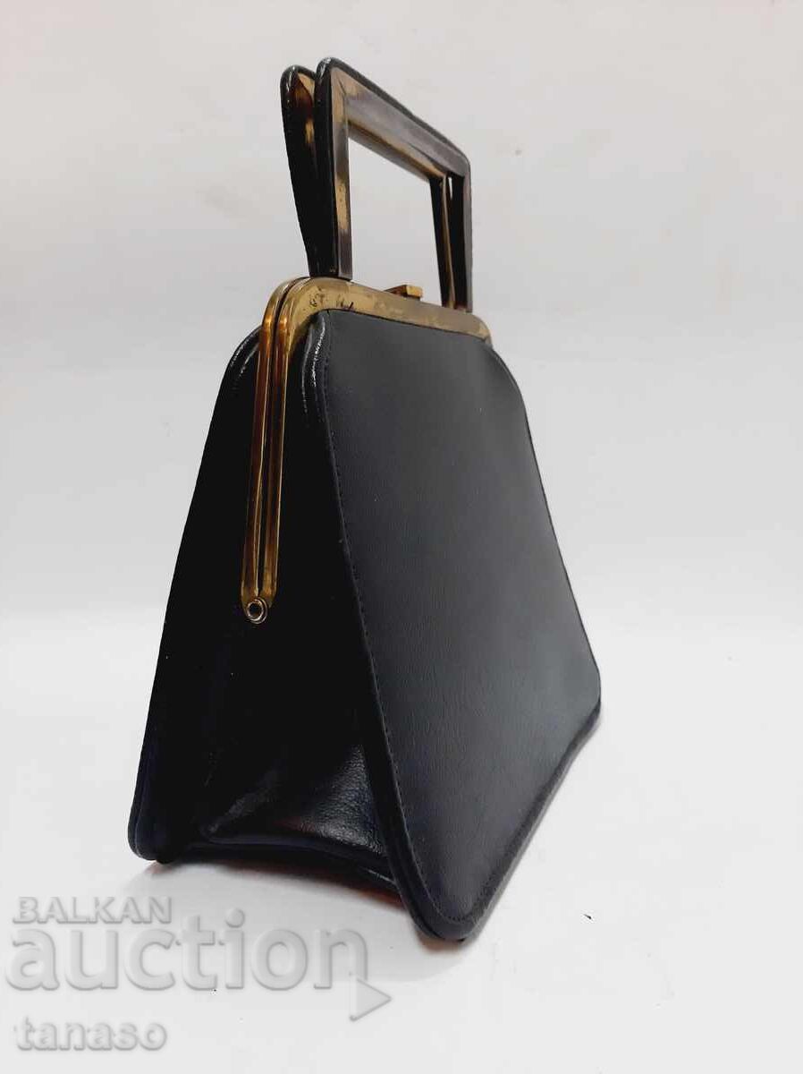 Vintage black bag – 50s/60s – brass frame body with price € 17.00 | 33.25 BGN
