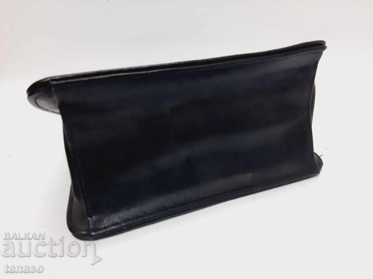 Vintage black bag – 50s/60s – brass frame body - 7