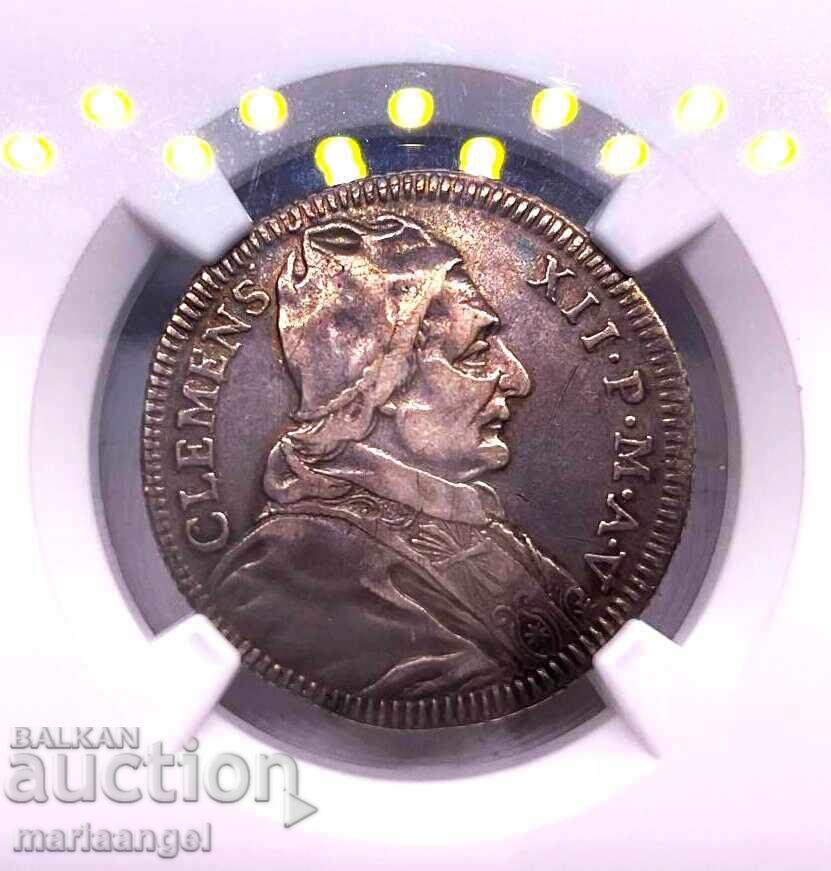Τζούλιο 1734 Βατικανό Κλήμης XII 1730-1740 πορτρέτο NGC XF 40 - 7