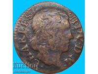 Franța 1652 Denier Tournois Gaston de Orléans (1626-1652)