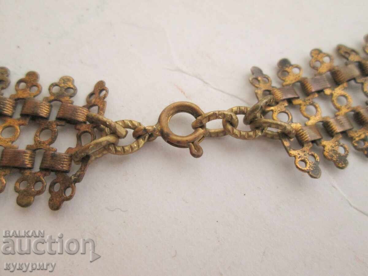 Bijuterie veche antică, colier tip cordon cu monedă turcească pendar - 6