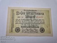 Банкнота 10 милиона марки 1923г. Германия2 непрегъвана