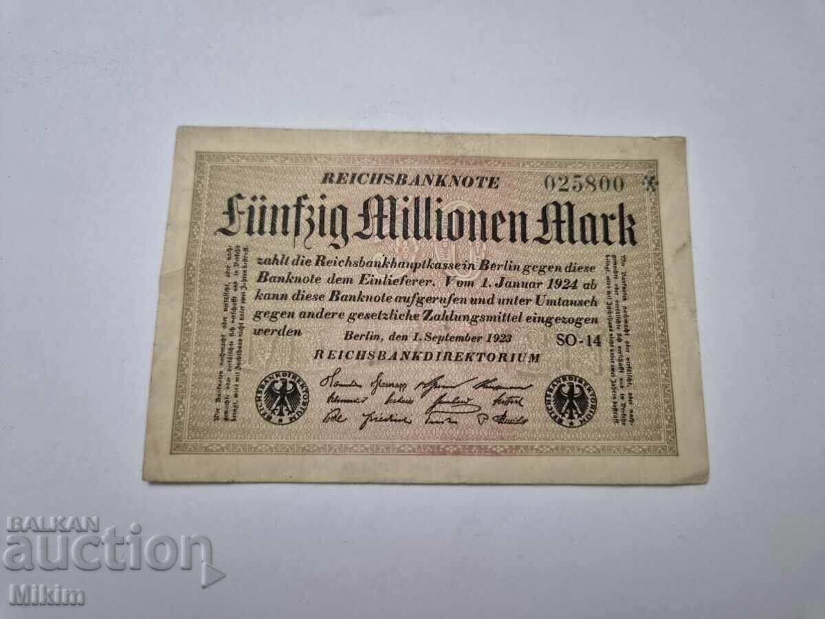 Bancnotă 50 milioane mărci 1923 Germania