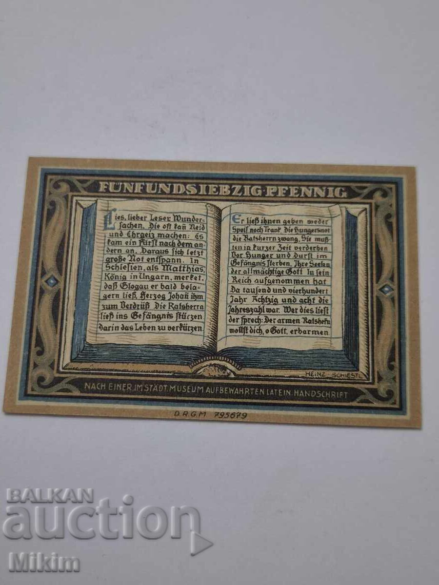 75 pfennig banknote Germany uncirculated with price € 0.32 | 0.63 BGN