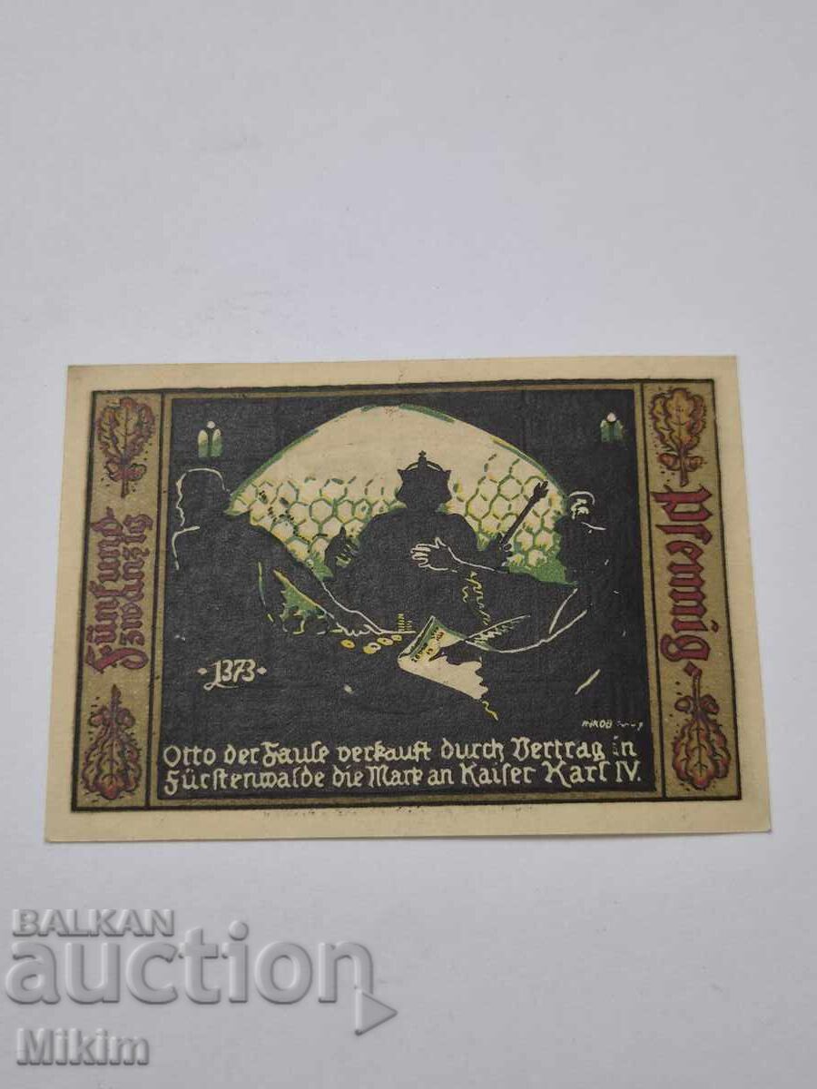 Банкнота 25 пфенинга 1921г. Германия непрегъвана с цена € 0.77 | 1.51 лв.