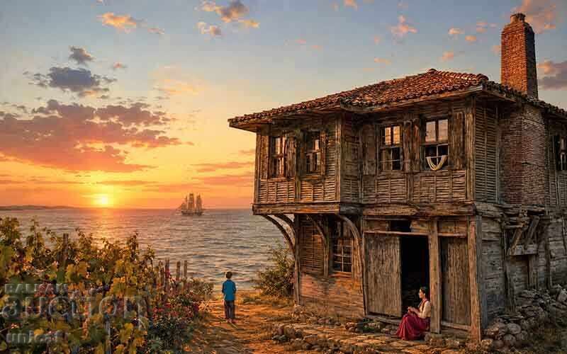 ”În așteptare”, Sozopol, tablou, reproducere