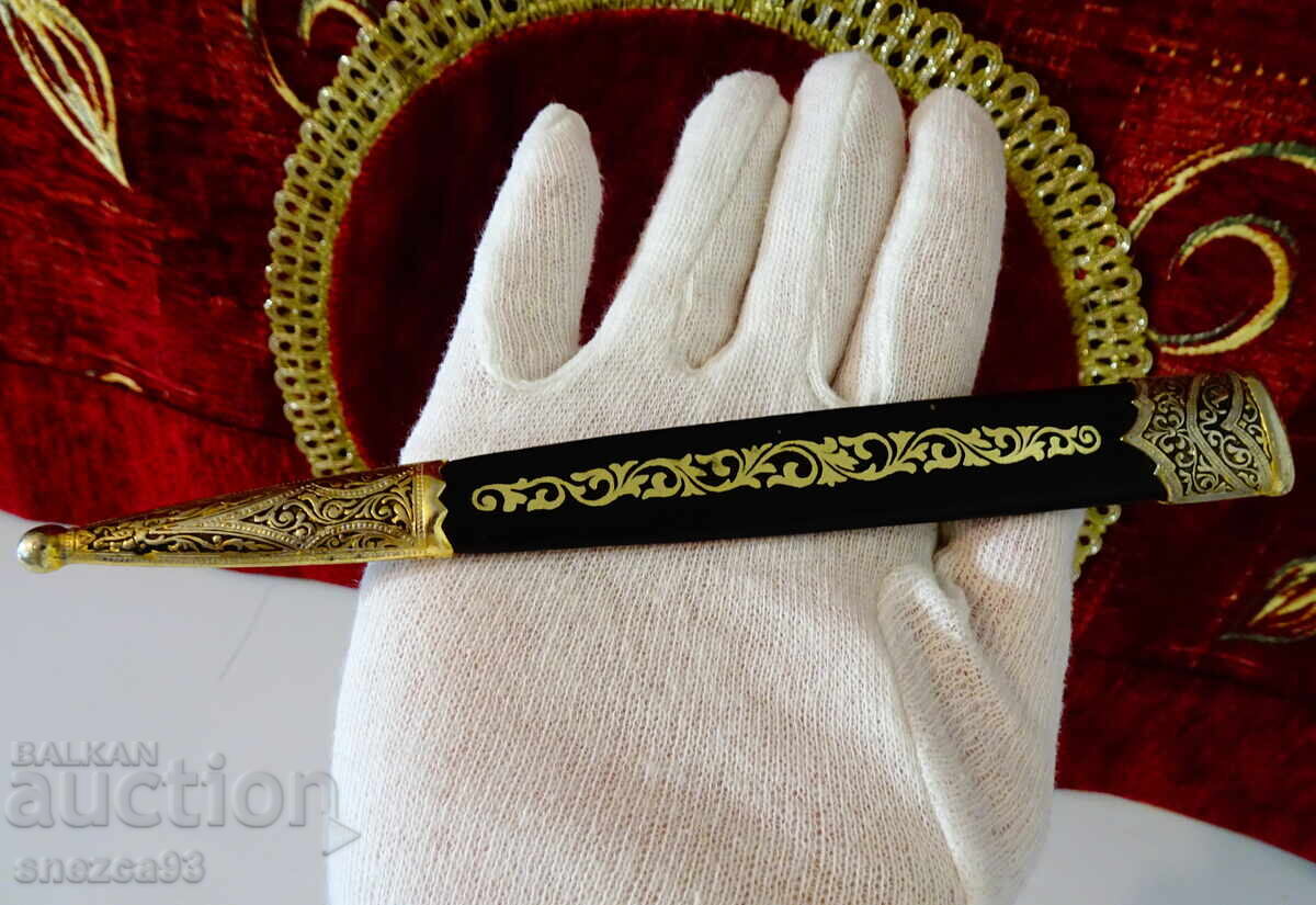 Dagger with sheath, Crown, Castle, Lion, Eagle, Shield, gold plating - 6
