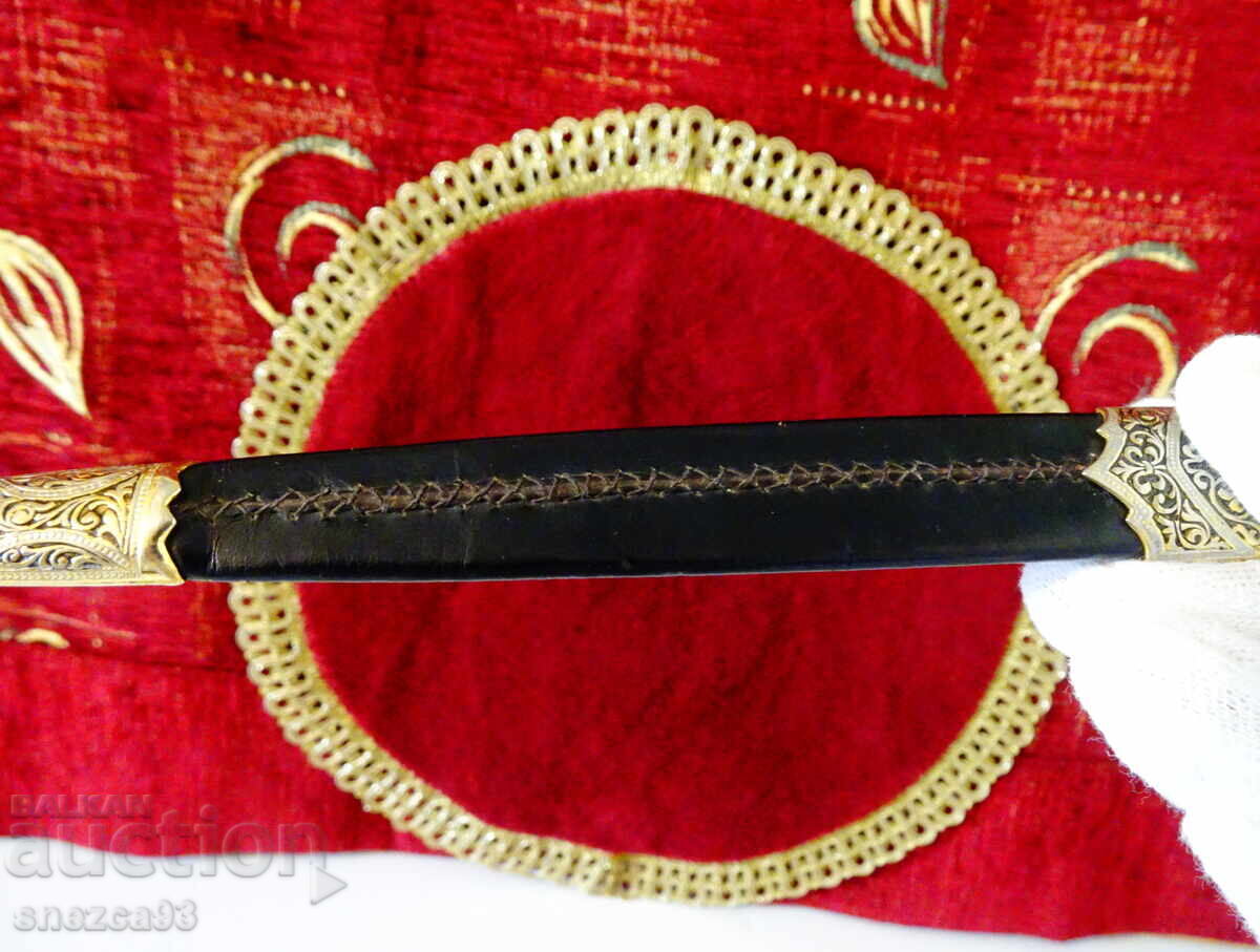 Dagger with sheath, Crown, Castle, Lion, Eagle, Shield, gold plating - 7