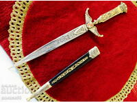 Dagger with sheath, Crown, Castle, Lion, Eagle, Shield, gold plating