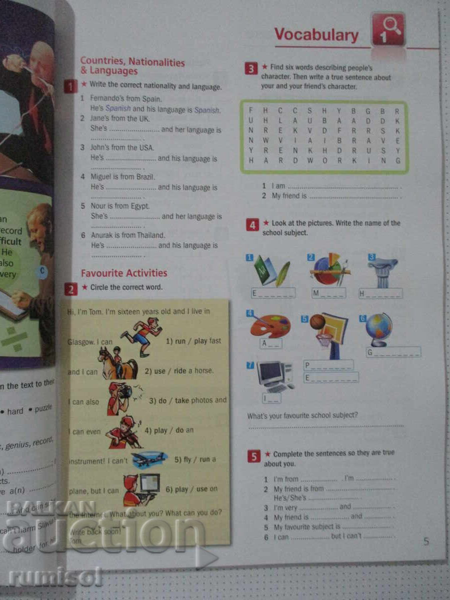Auction  Legacy BG - level A1: Workbook, Jenny Dooley