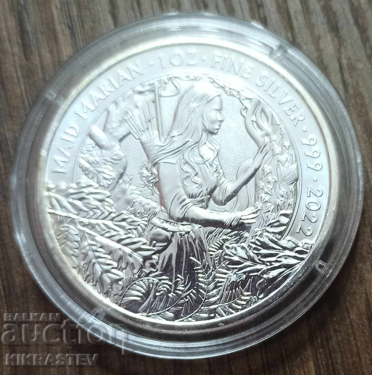 Licitație Monede: Robin Hood+Maid Marian+Little John-Marea Britanie-1oz argint