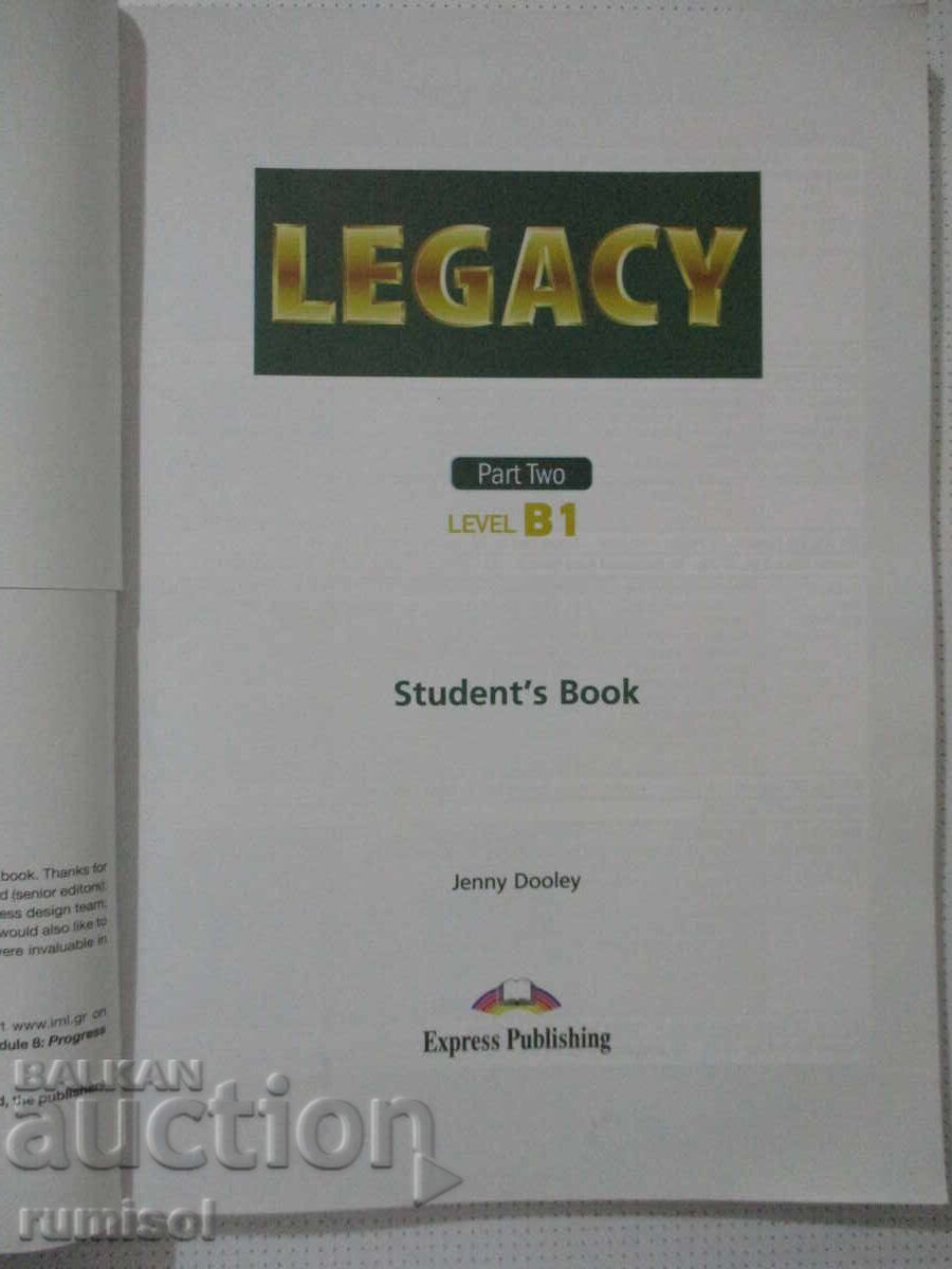 Legacy B1, part 2 - Student's Book, Jenny Dooley with price € 14.59 | 28.54 BGN
