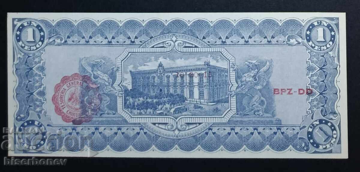 1 peso / pesos Mexic, Chihuahua, 1915, UNC /c cu preț € 15.50 | 30.32 BGN