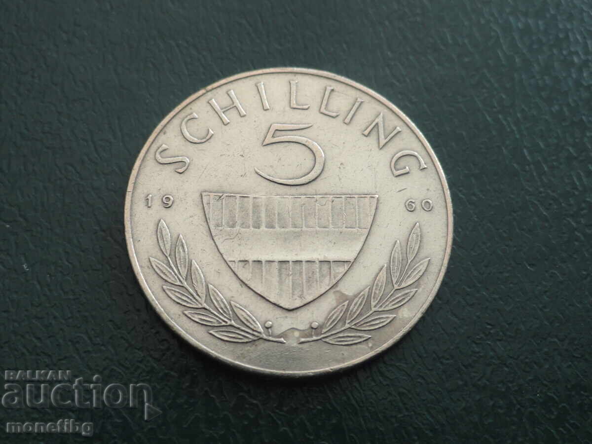 Livrarea Austria 1960 - 5 șilingi Ag (m)