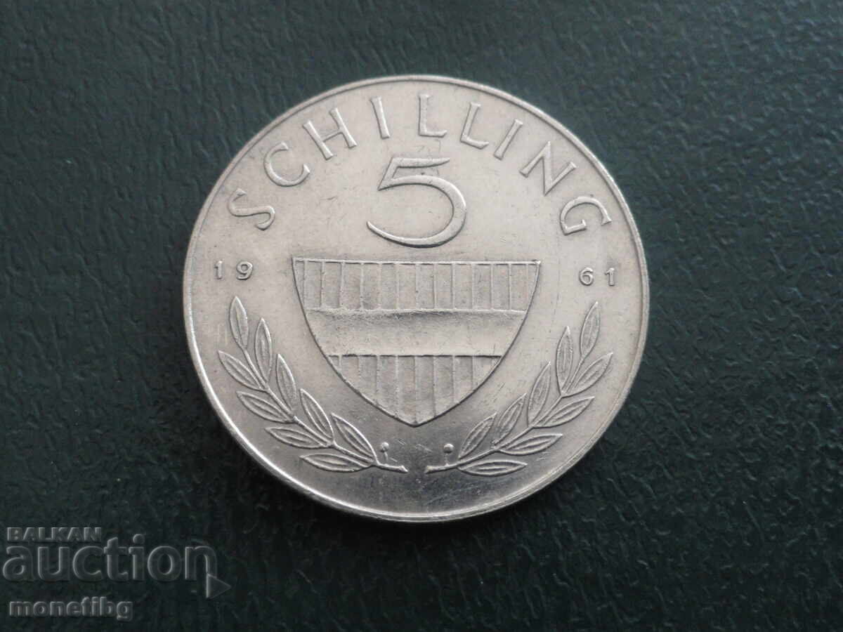 Livrarea Austria 1961 - 5 șilingi Ag (m)