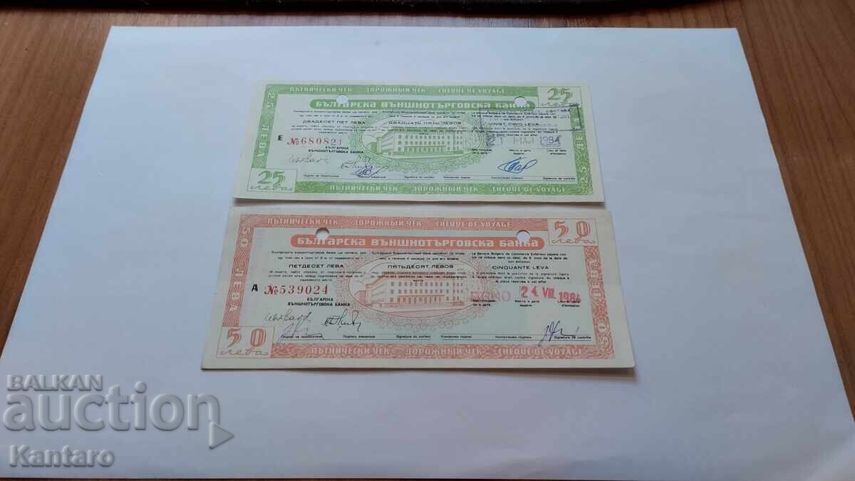 Cec de călătorie - 25 ; 50 BGN - însemn - ; BNB ; în oval - rar cu preț € 20.00 | 39.12 BGN