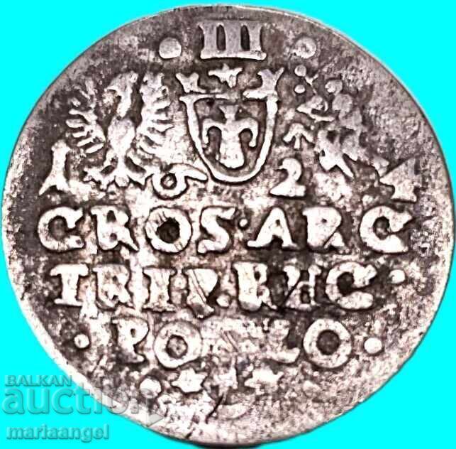 Polonia 3 groszy (troica) 1624 Sigismund al III-lea argint - rar