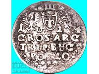 Полша 3 гроша (трояк) 1624 Сигизмунд III сребро - рядка