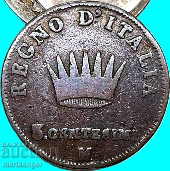 Napoleon 3 centesimi 1810 Italia M - Milano