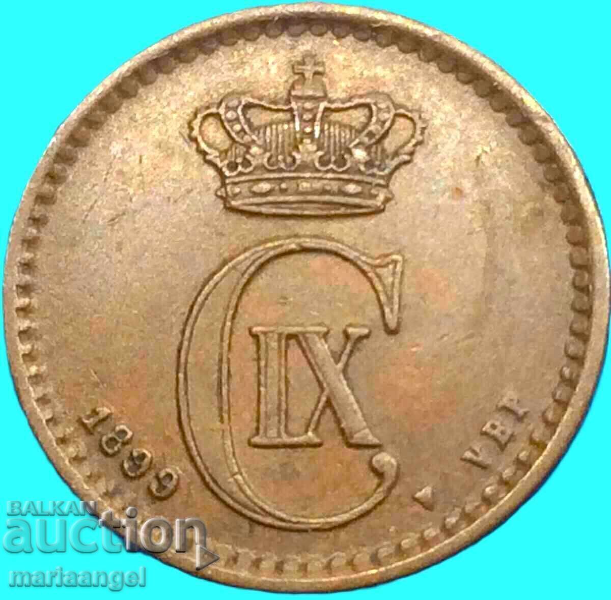 Доставка на Дания 1899 1 оре йоре  Christian IX бронз