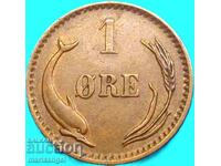 Denmark 1899 1 ore jorre Christian IX bronze