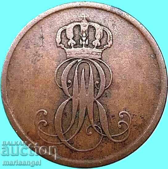 2 pfennigs 1851 Germany Hanover - 7