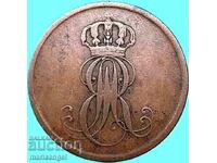 2 пфенига 1851 Германия Хановер