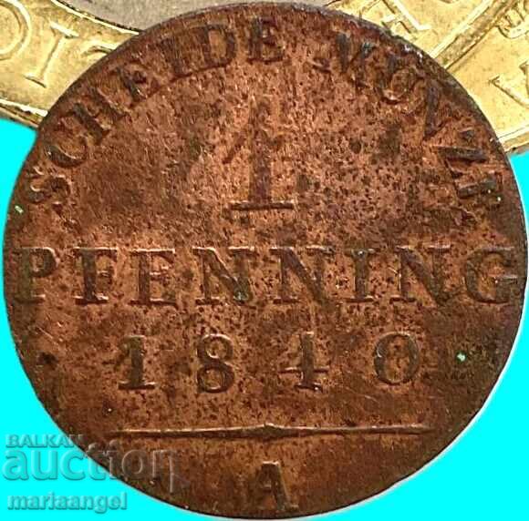 Δημοπρασία 1 pfennig 1840 Πρωσία Γερμανία - σπάνια χρονιά