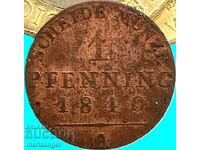 1 pfennig 1840 Πρωσία Γερμανία - σπάνια χρονιά