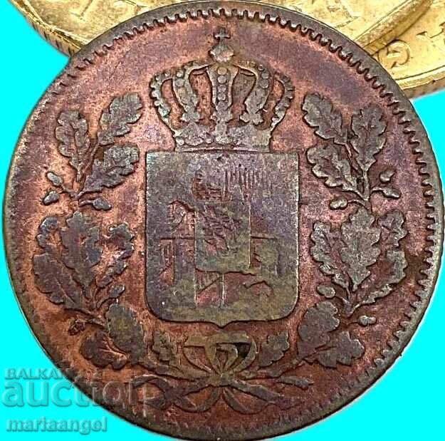 2 pfennig 1849 Bavaria Germany - rare
