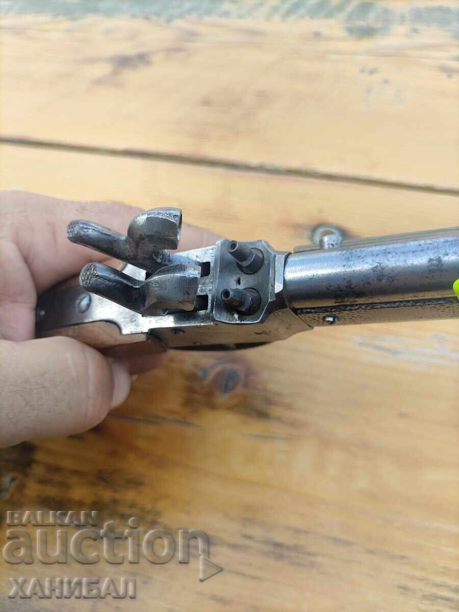 PISTOL VECHI CU DOUĂ ȚEVI, CU CAPSĂ, FUNCȚIONAL - 7