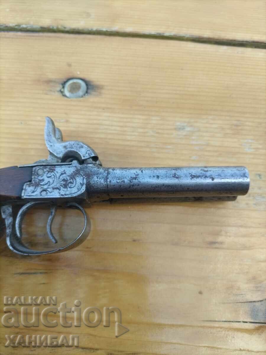 OLD PERCUSSION DOUBLE-BARREL PISTOL with price € 240.00 | 469.40 BGN