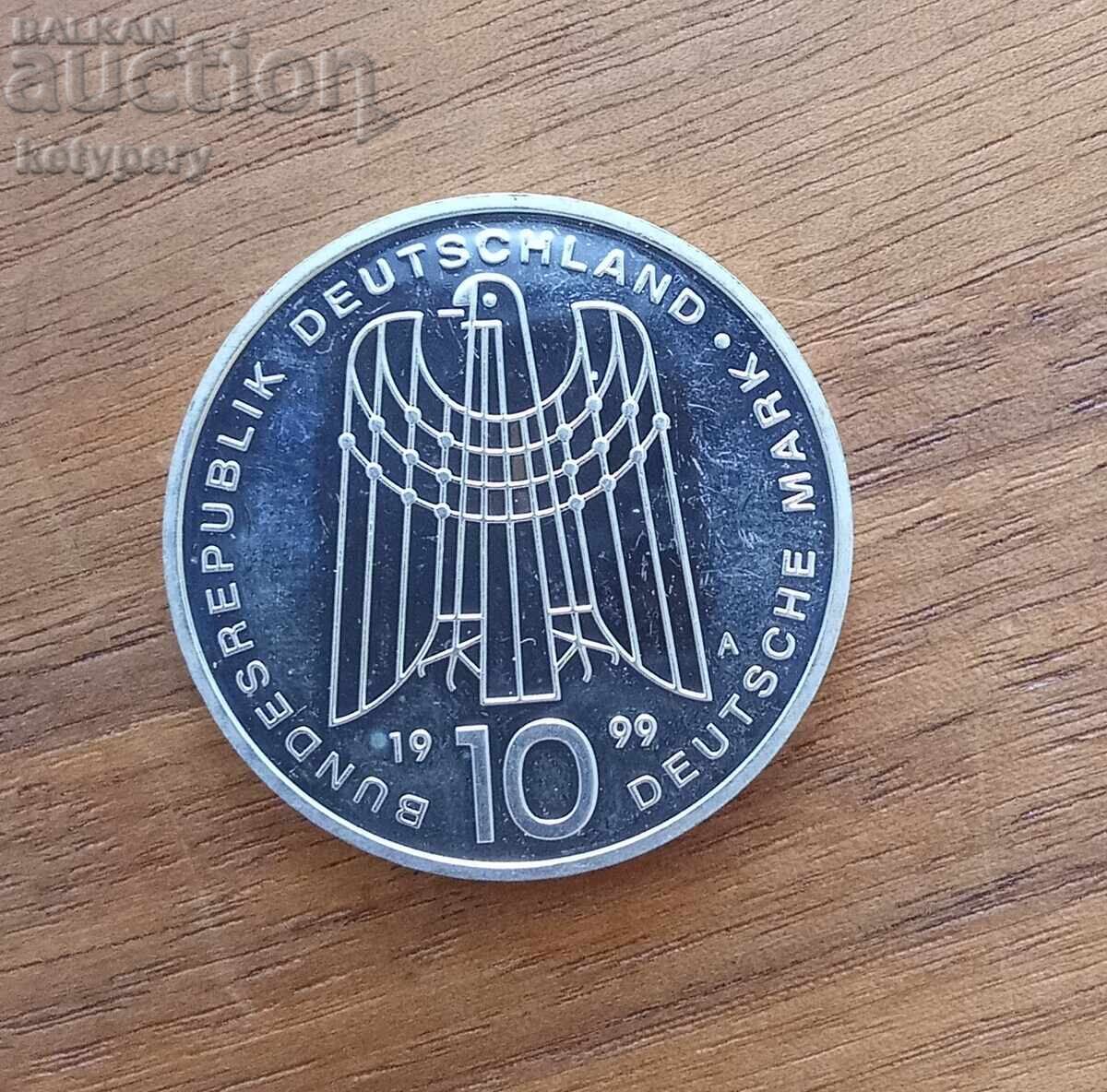 10 mărci 1999, argint de 1 cent BZȚ 10 mărci 1999, argint de 1 cent BZȚ