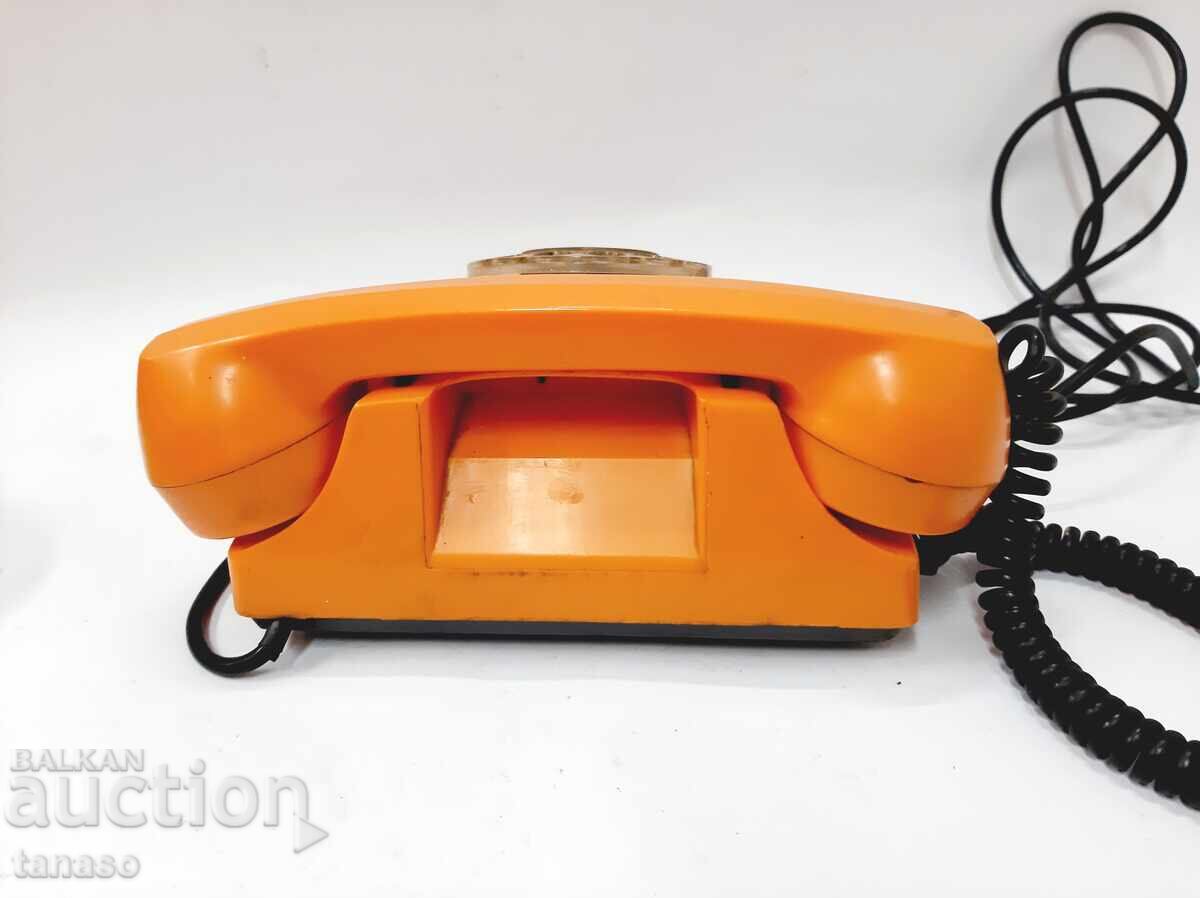 Telefon retro portocaliu cu disc „Resprom” 4100 – 1980 - 7