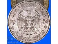 5 марки 1934 Германия Потсдам сребро