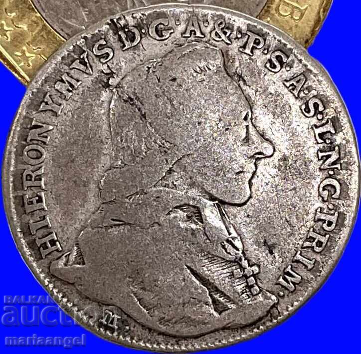 10 Kreuzer 1788 Austria Salzburg Hieronymus von Colloredo rare - 6