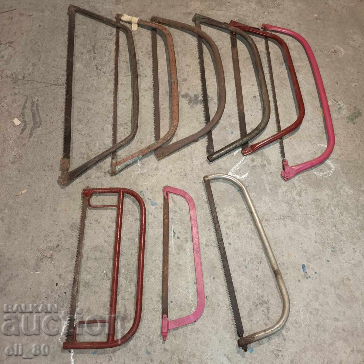 Licitație ferăstraie 9 bucăți dimensiuni diferite. cu corp metalic