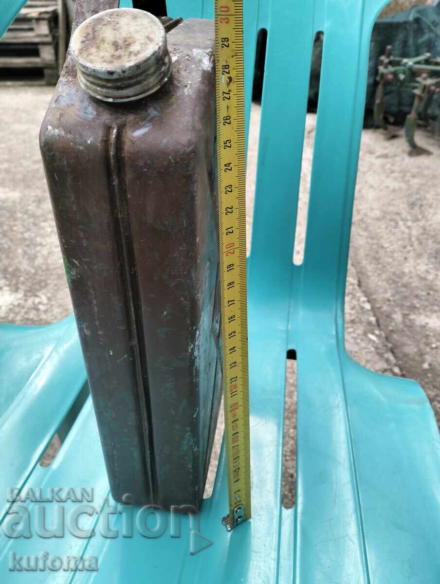 Licitație Canistră metalică retro germană pentru ulei - Inscripție Oel 2 l