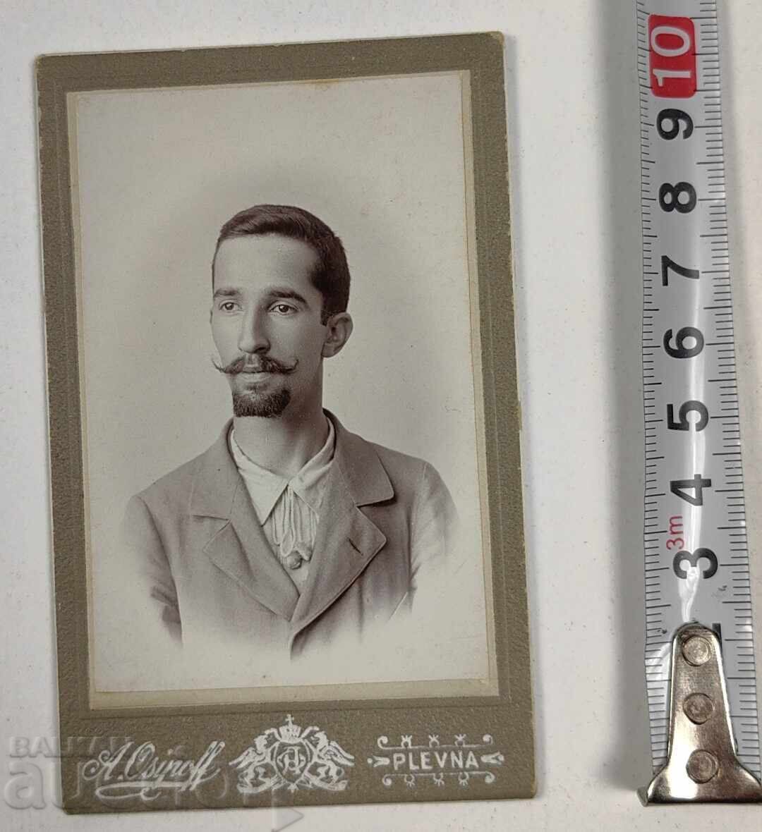 Licitație PLEVEN BĂRBAT PORTRET MASCULIN POZĂ VECHE FOTOGRAFIE CARTON