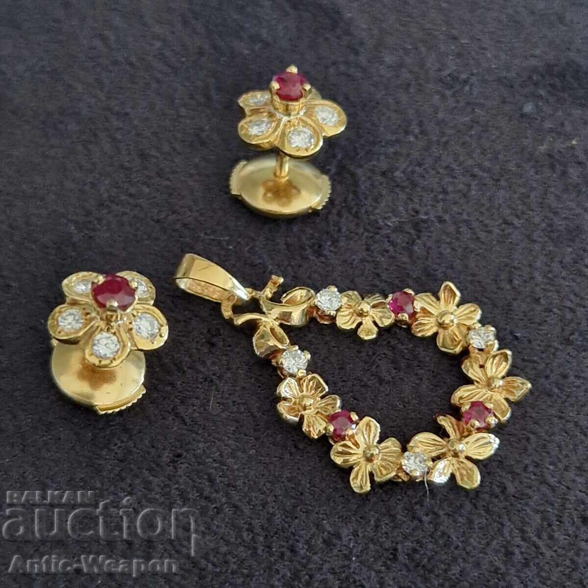 Set din aur, 18K, vintage - 7