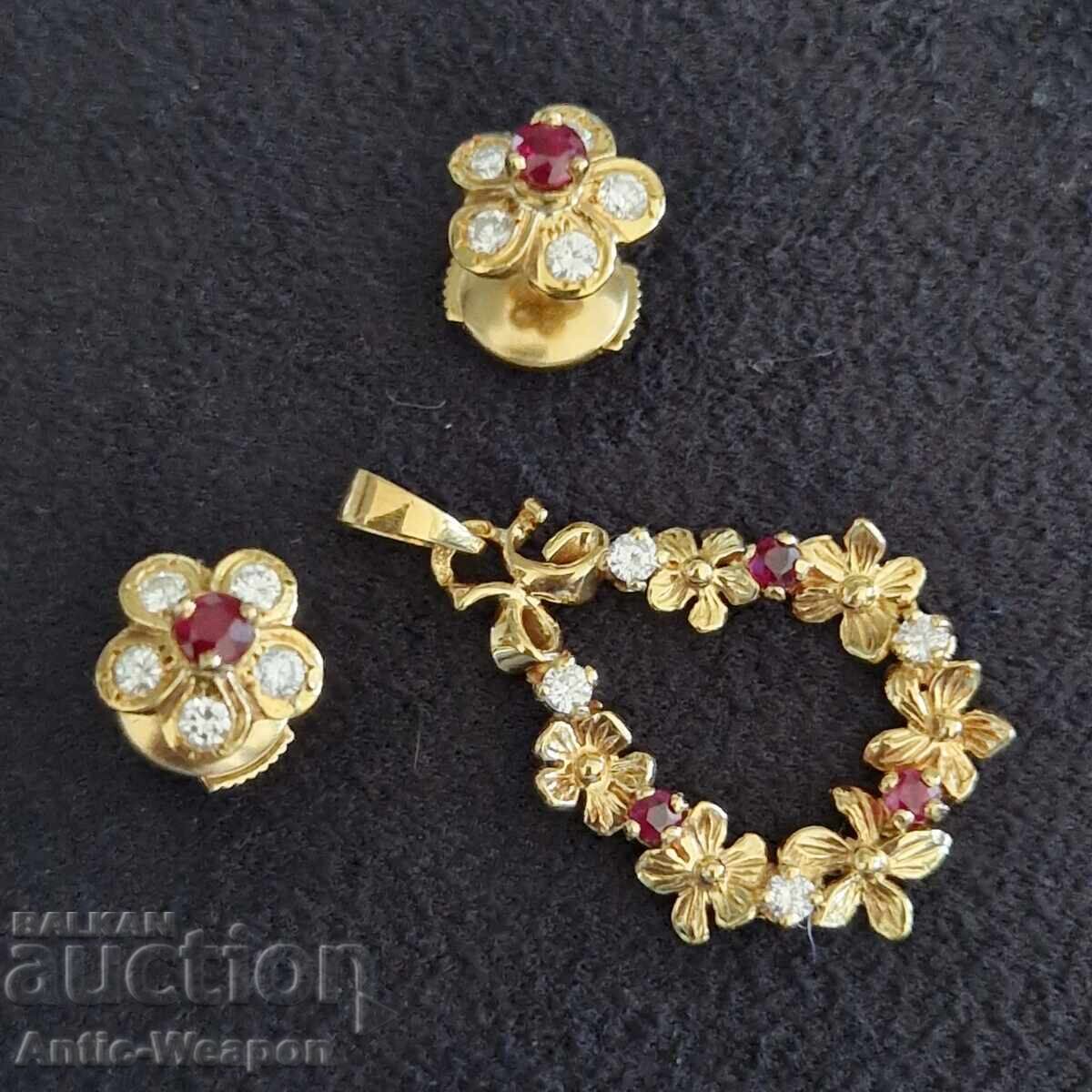 Set din aur, 18K, vintage