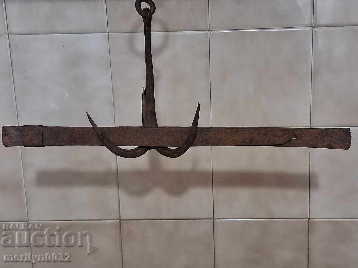 Δημοπρασία Παλιό σφυρήλατο μέτρο, σφυρήλατο σίδερο, υφασμάτινο μέτρο, μέτρο