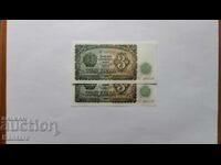 Bancnotă - BULGARIA - 3 leva - 1951 - UNC - 2 buc. consecutive - serie AS