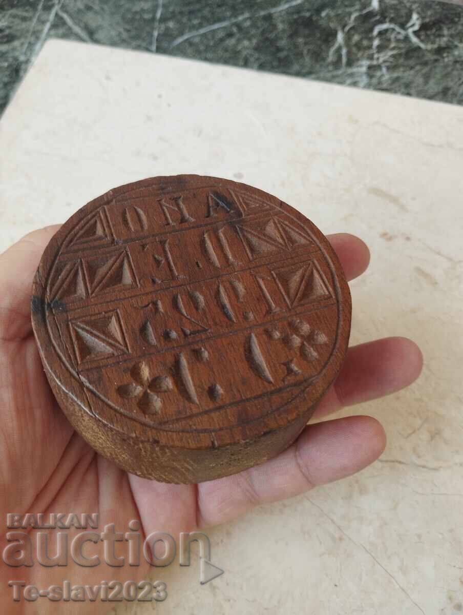 Παράδοση 1925 Παλιά ξύλινη σφραγίδα ψωμιού