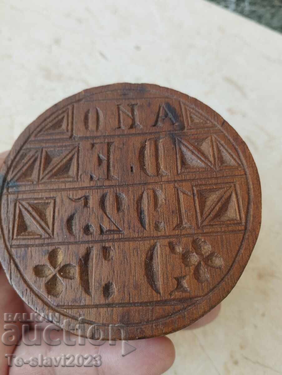 1925 Παλιά ξύλινη σφραγίδα ψωμιού