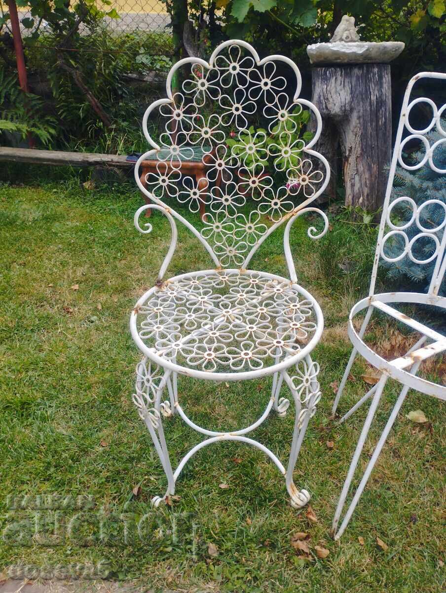 Scaun de grădină retro din fier forjat / Stil vintage