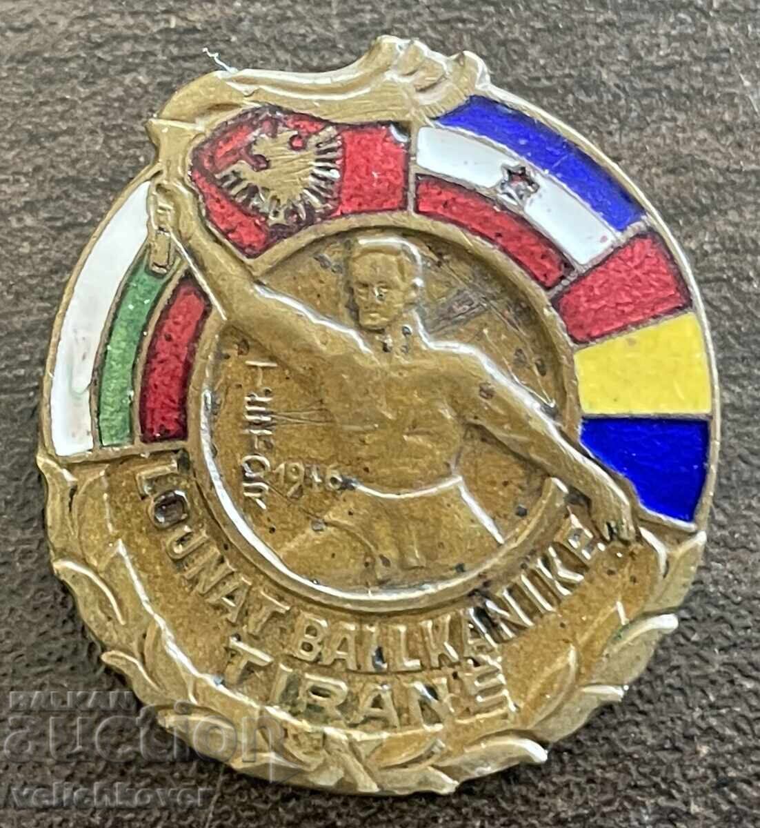43797 Bulgaria Albania Iugoslavia și România insignă Balcaniada